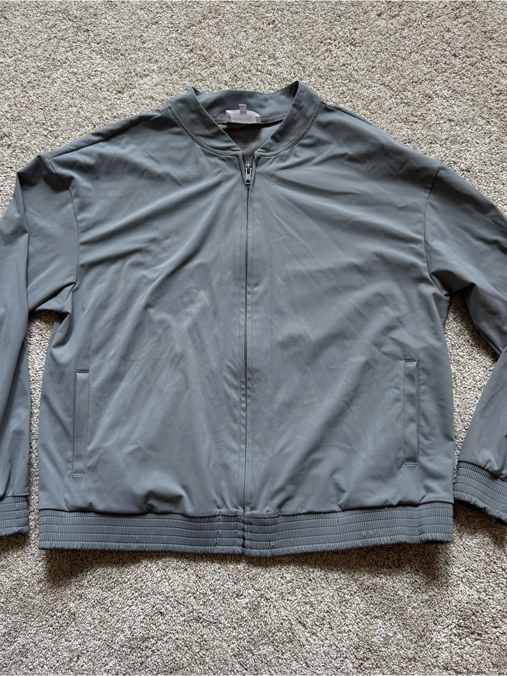 Soma Wknd Jacket Womens Large Grey Zip Up Stretchy Lightweight Nylon/Spandex